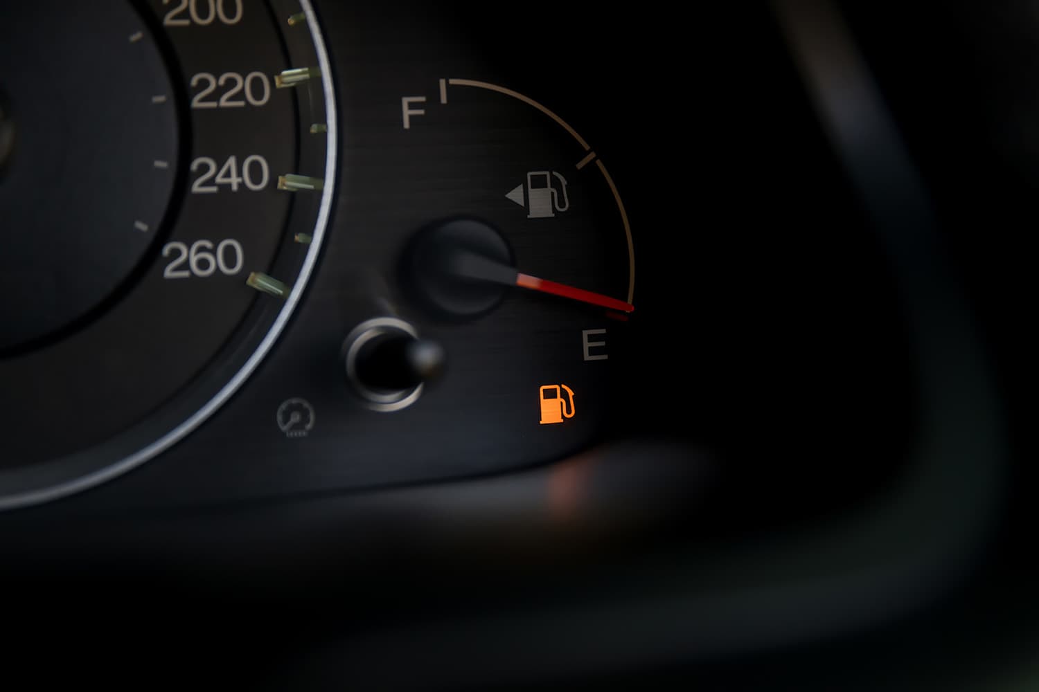 Car gas meter to show a person's tolerance being low