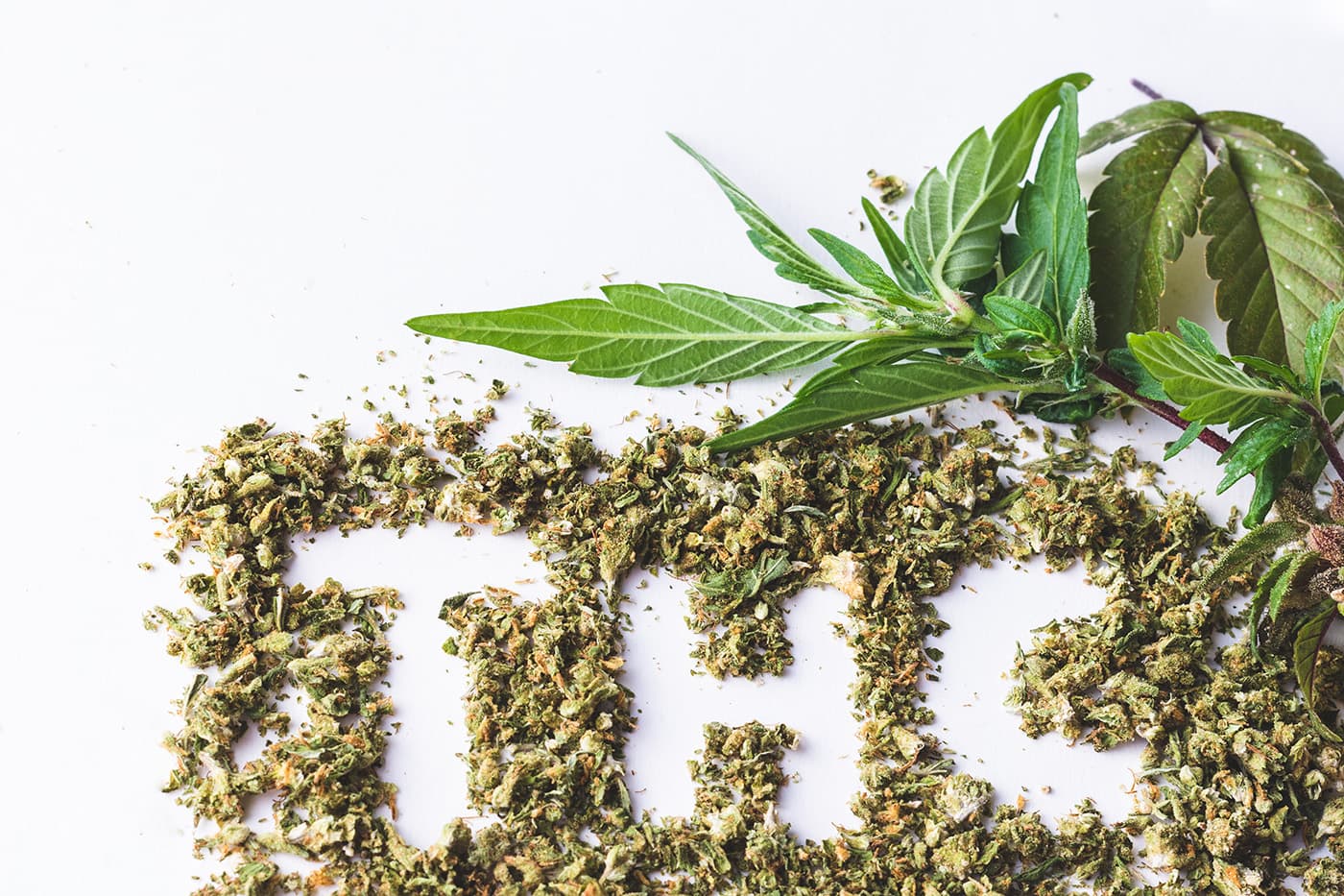 Delta 8 THC seeds making "THC" symbol