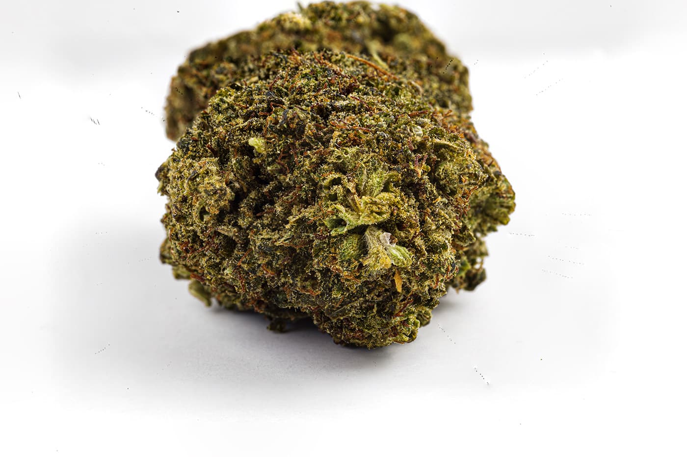 Single delta 8 THC moon rock on white background