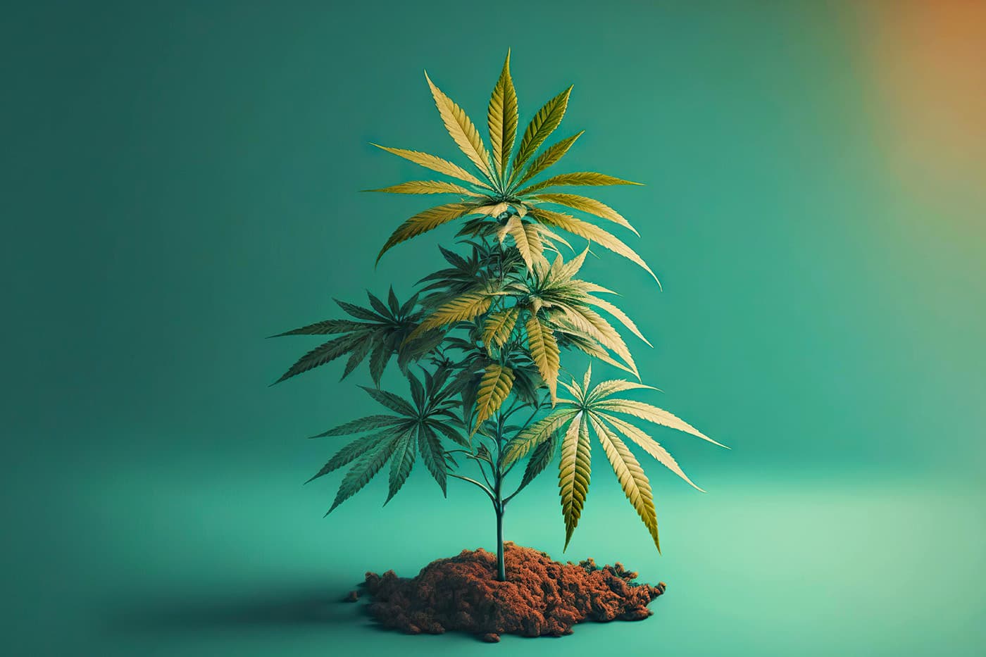 Delta 8 THC plant growing in soil