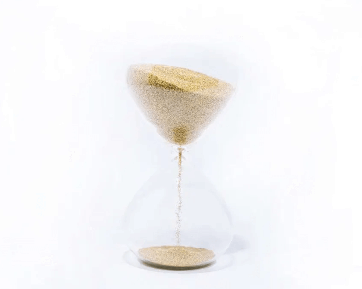 Hourglass showing amount of time left