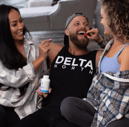 Man being given delta 8 edibles