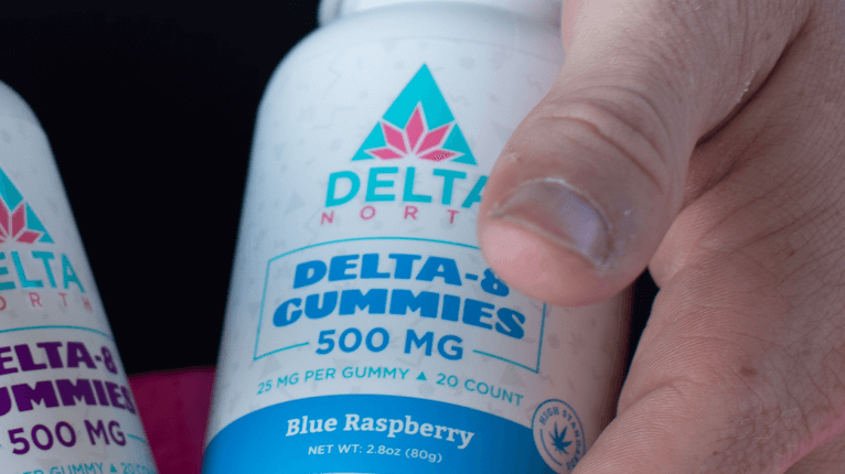 Delta 8 THC gummies in hand