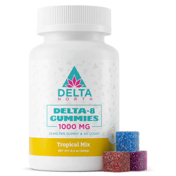 Tropical Mix flavors 1000mg delta 8 gummies