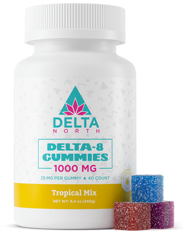 Tropical Mix flavors 1000mg delta 8 gummies