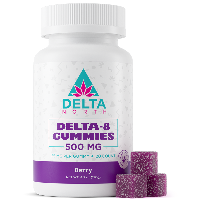 Delta-8 Gummies 500mg berry Rendering