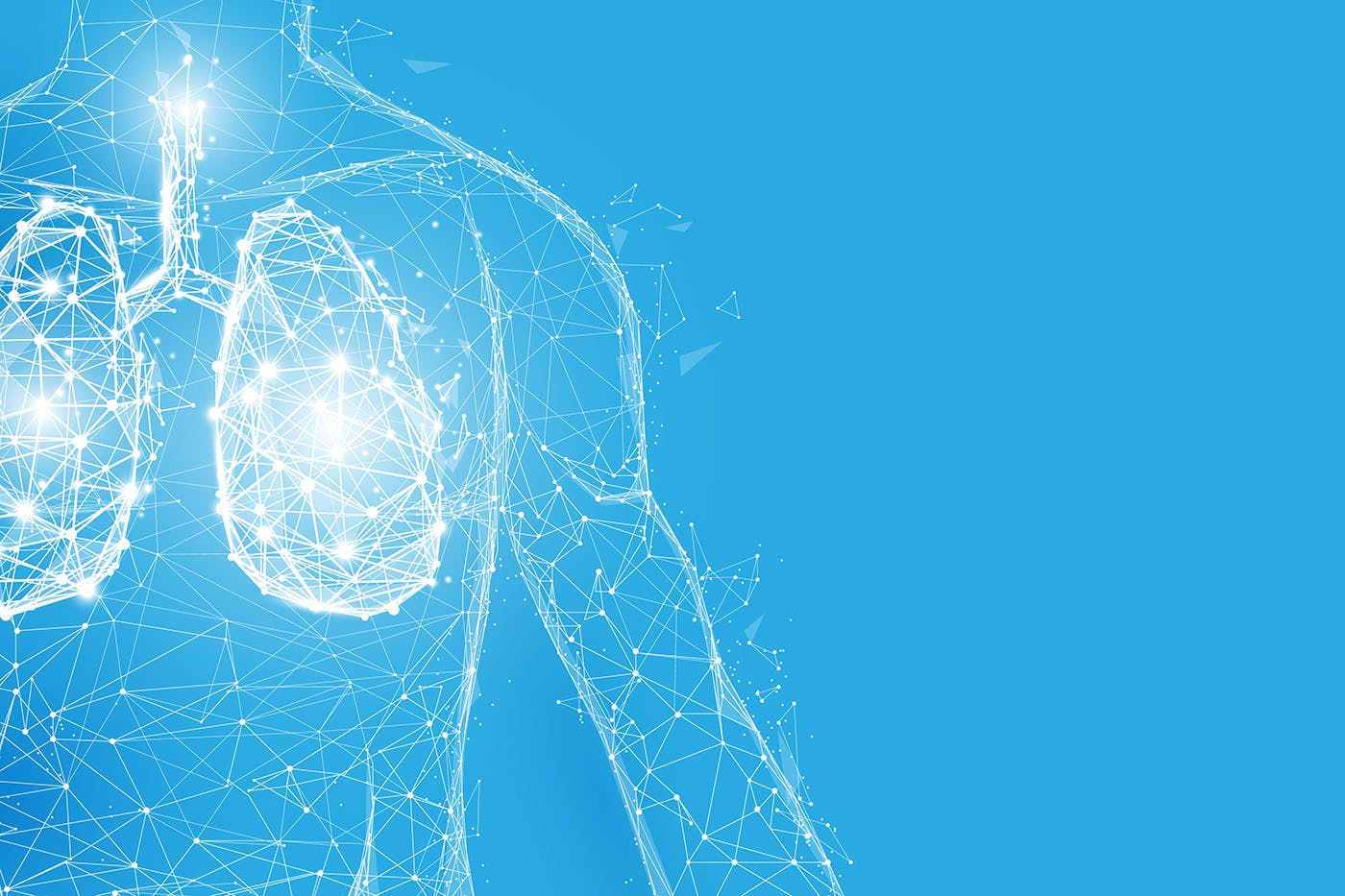 Human body entourage effect illustration with blue background