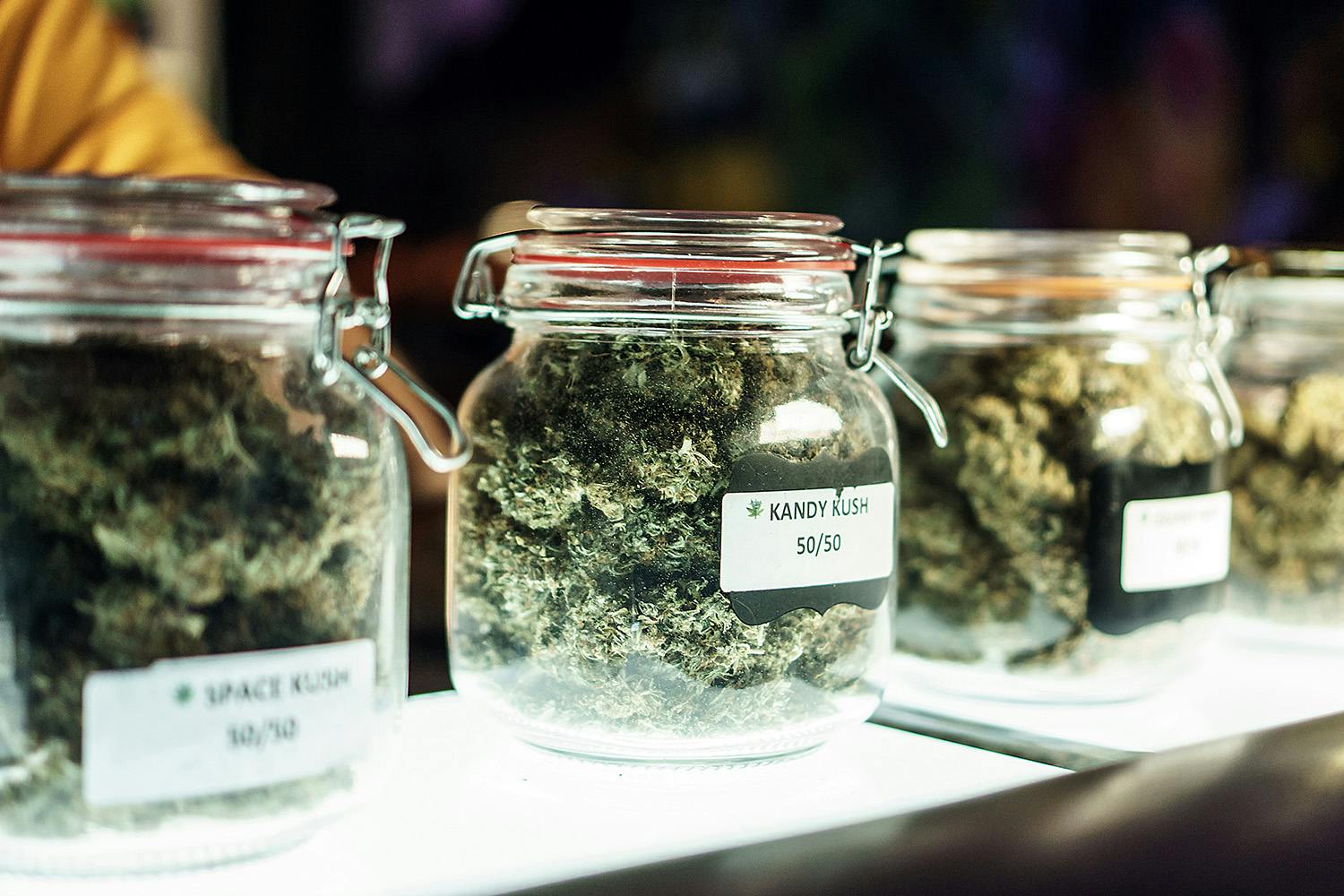 Marijuana in dispensary ready to be sold